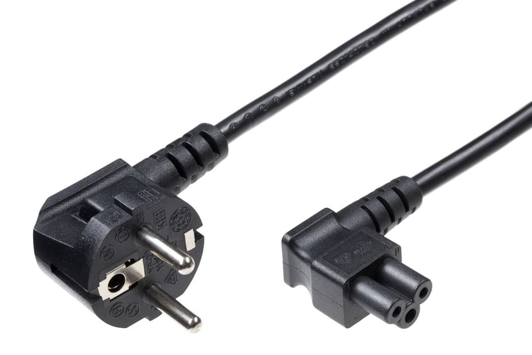 Microconnect Power Cord Schuko (CEE 7/7) Angled to C5 Angled 1.8m - Black (PE010818A) - Image 1