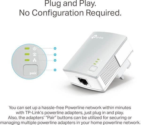 TP-LINK TL-PA4010 Powerline Adapter Kit - AV600, Twin Pack - Image 4