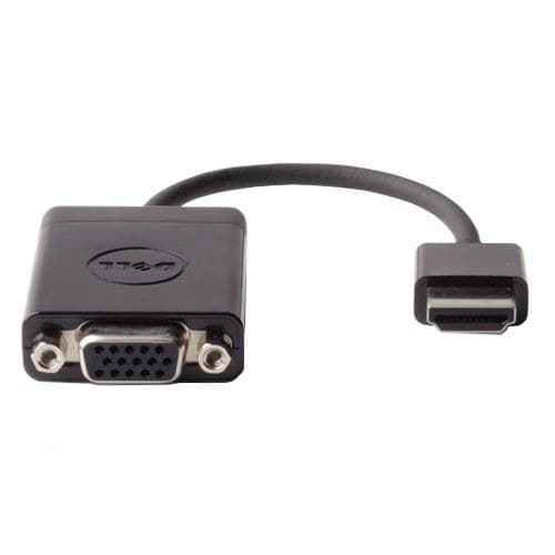 Dell HDMI to VGA Video Adapter 470-ABZX - HDMI (Type A) Male to VGA (D-Sub) Female, 1080p, 0.17m, Black - Image 1