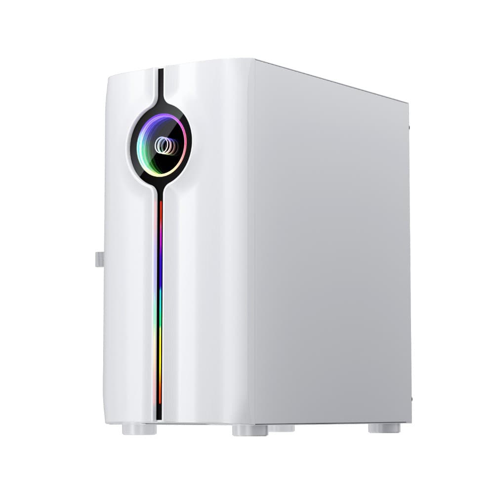 1st Player IS3-BK ARGB Tempered Glass Mid Tower Gaming Case - White - Image 2