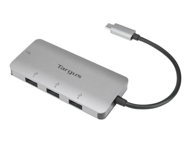 Targus USB-C to 4-Port USB-A Hub ACH226EU - Silver - Image 1