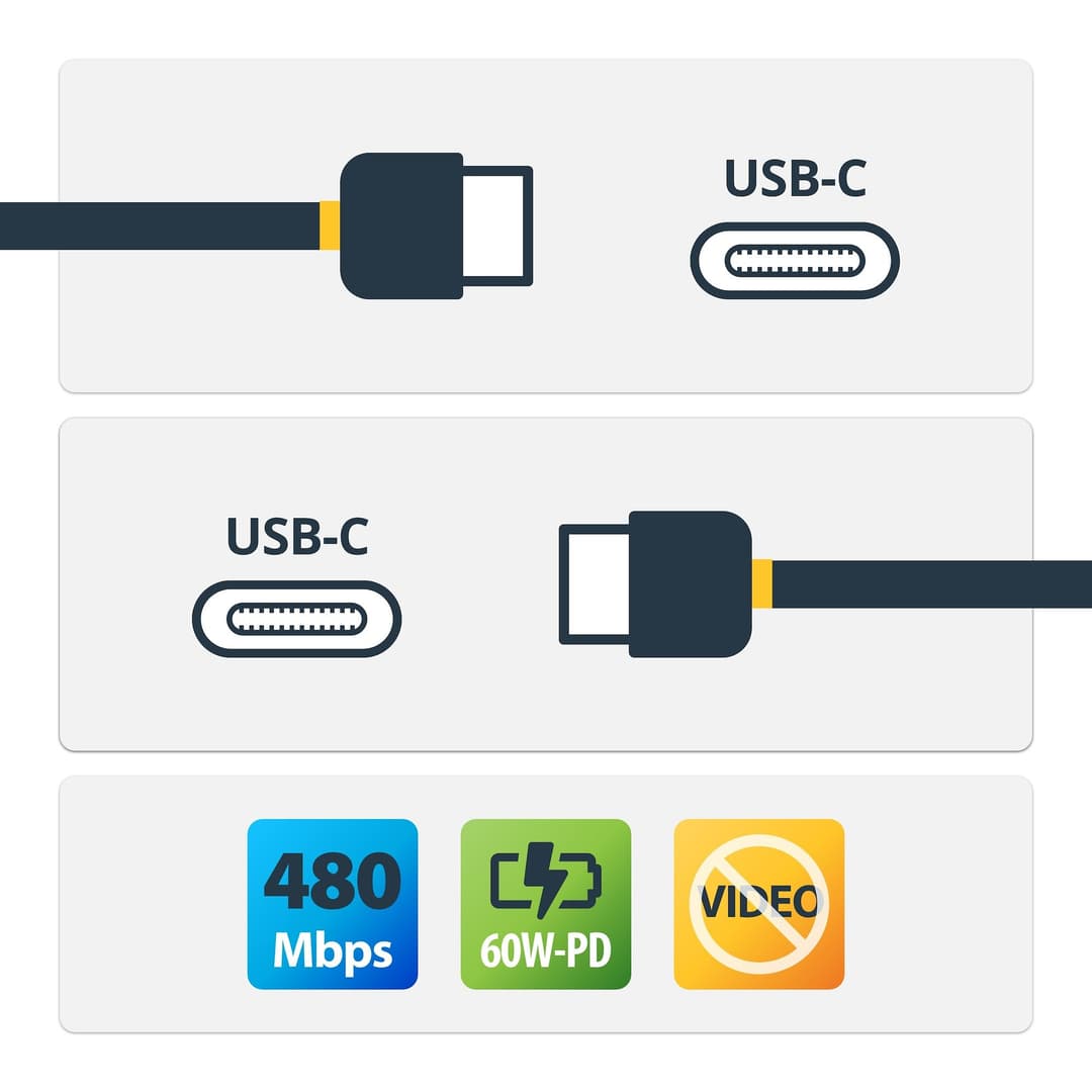 StarTech.com 6ft (2m) USB C Charging Cable Right Angle - 60W PD 3A - Heavy Duty Fast Charge USB-C Cable - Black USB 2.0 Type-C - Rugged Aramid Fiber - USB Charging Cord - Image 2