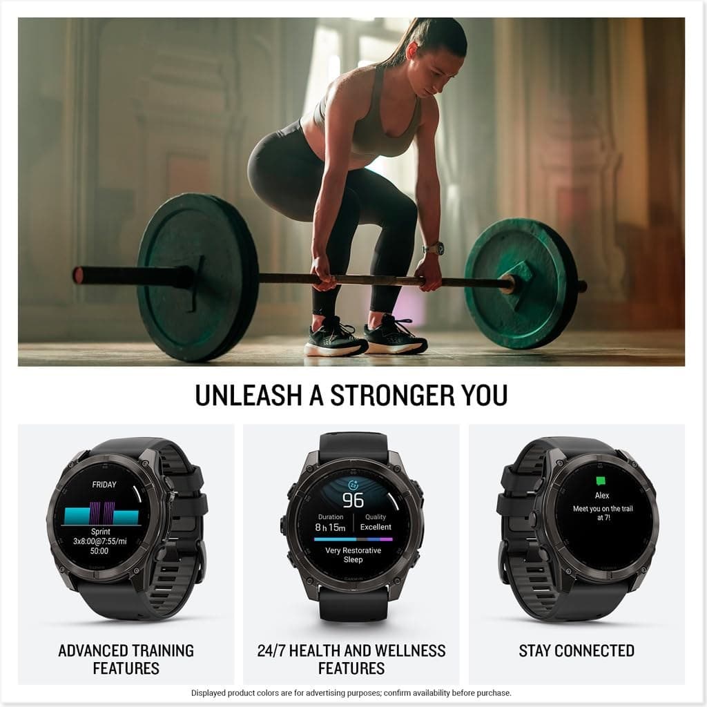 Garmin fēnix® 8 51 mm AMOLED Multisport GPS Smartwatch - Carbon Gray DLC Titanium with Pebble Gray Band - Image 4