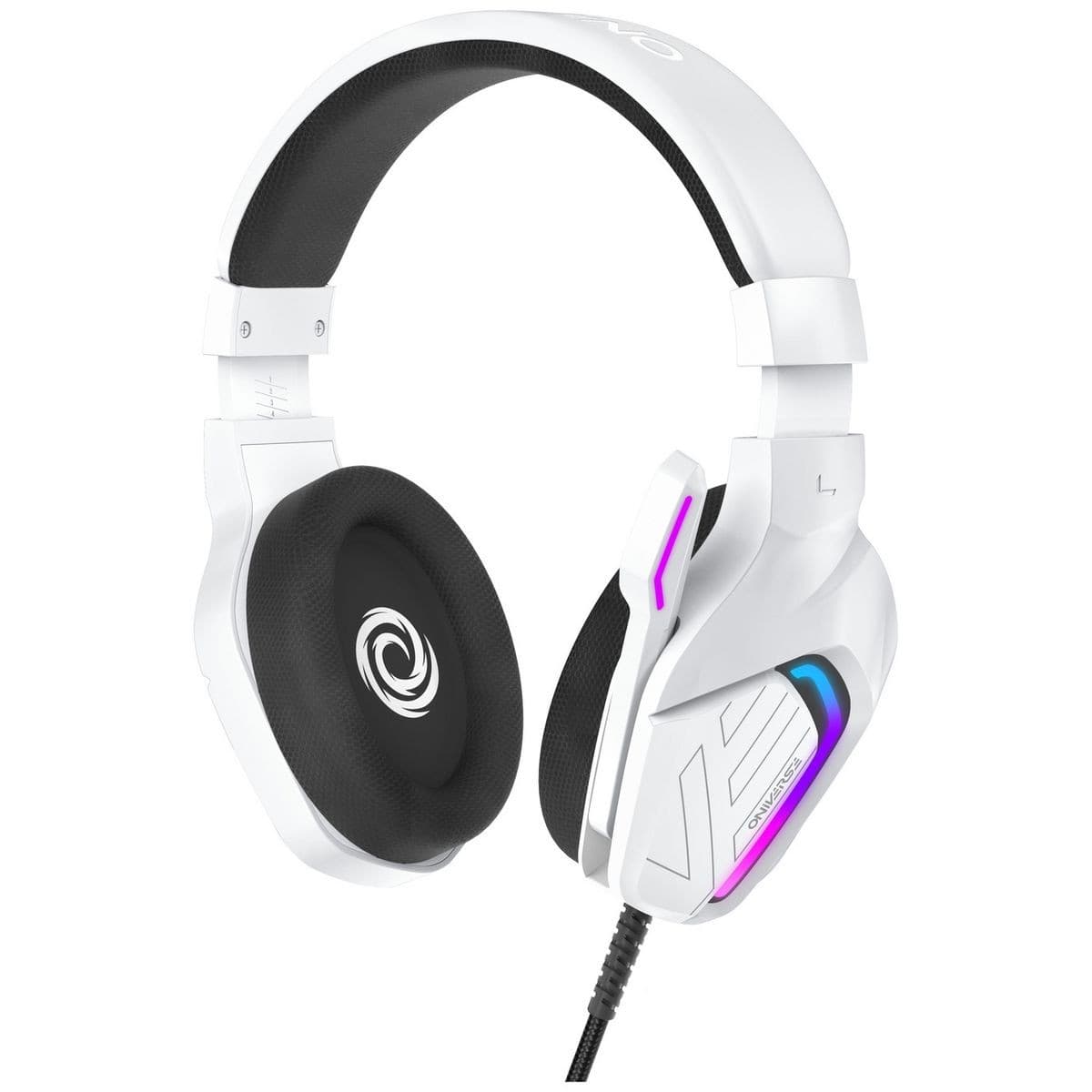 Oniverse Meteor RGB LED Wired Gaming Headset with Mic for PS5, PS4, Xbox, Switch & PC - Frost White