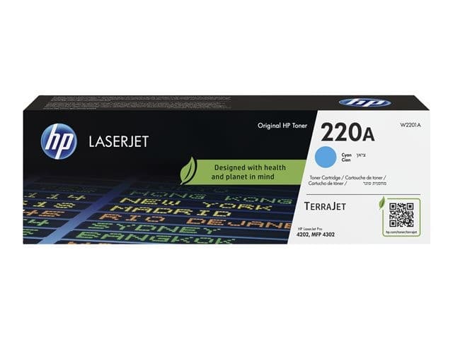 HP 220A Original LaserJet Toner Cartridge (W2201A) - Cyan - Image 1