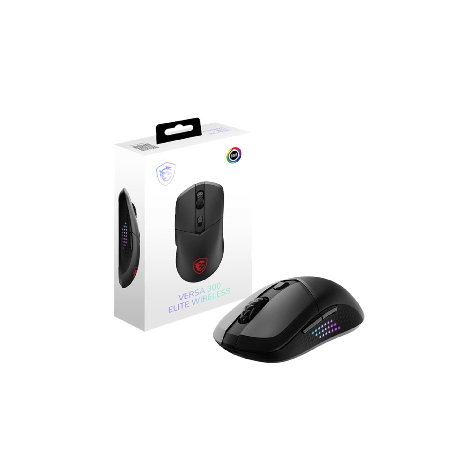 MSI Versa 300 Elite 26000 DPI Wireless Optical Gaming Mouse - Black