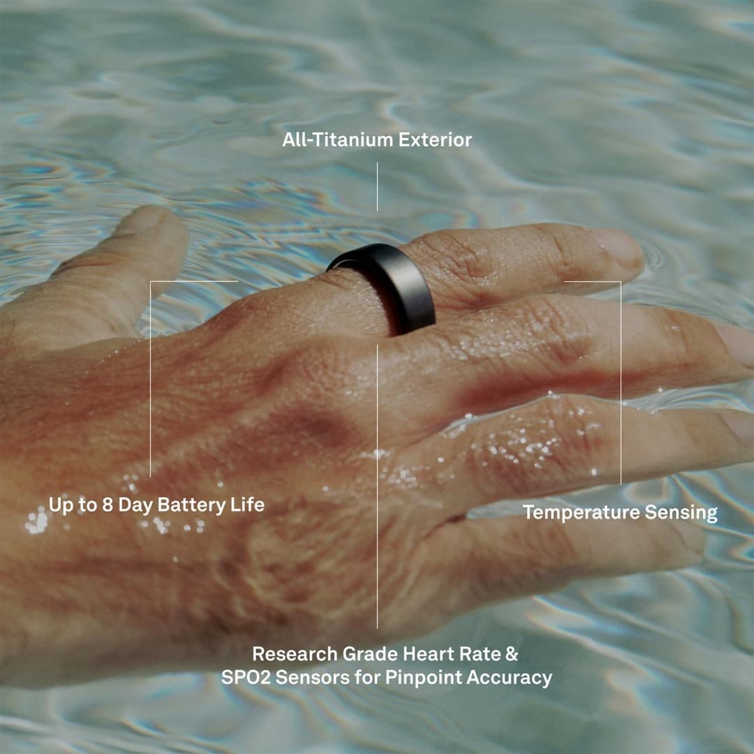 Oura Ring 4 Smart Ring - Black, Size 12 - Image 9