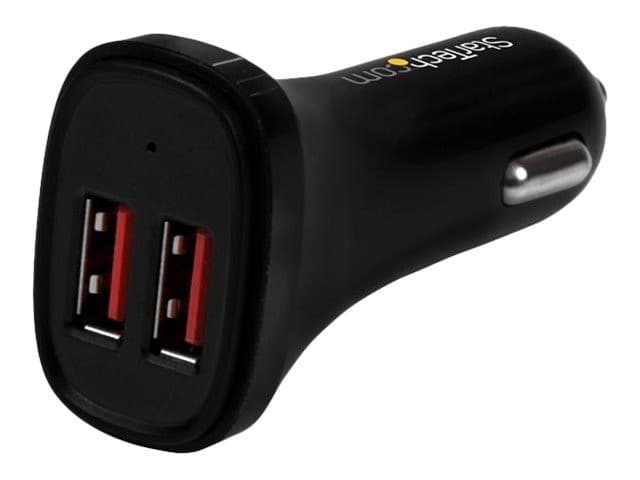 StarTech.com USB2PCARBKS Dual-Port USB Car Charger 24W/4.8A - Black - Image 2