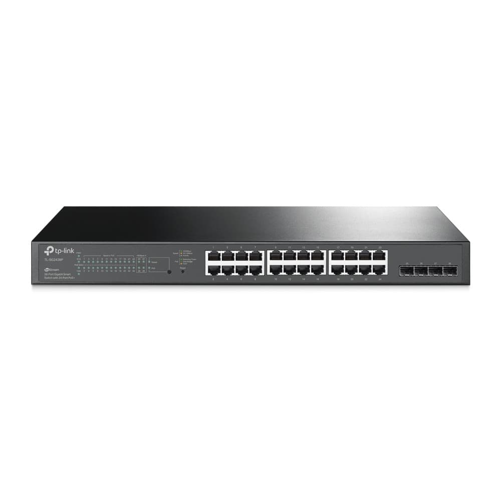 TP-LINK TL-SG2428P 56 Gbit/s Rack Mountable Managed 24 x Gigabit Ethernet RJ45+4 x SFP Ports Network Switch
