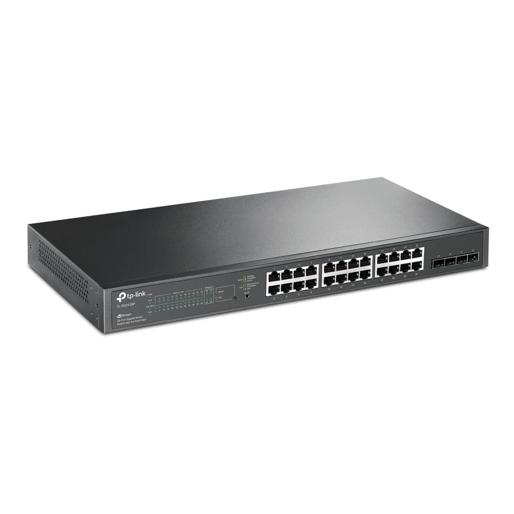 TP-LINK TL-SG2428P 56 Gbit/s Rack Mountable Managed 24 x Gigabit Ethernet RJ45+4 x SFP Ports Network Switch - Image 2
