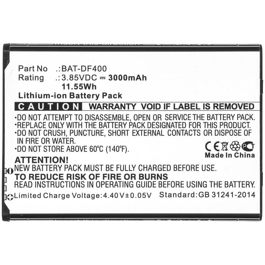 CoreParts MBXPOS-BA0453 Replacement Battery for Bluebird EF400 Barcode Scanner — 11.55Wh 3.85V 3000mAh Li-ion, Black (replaces BAT-EF400, BAT-DF400, BUF400BL) - Image 1