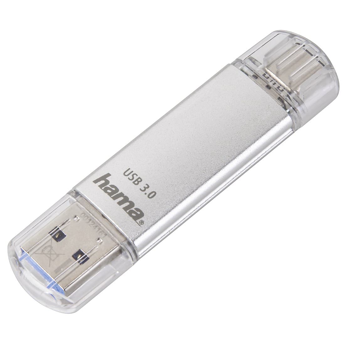 Hama C-Laeta USB Flash Drive USB Type-A / USB Type-C 3.2 Gen 1 (3.1 Gen 1) Silver 256GB