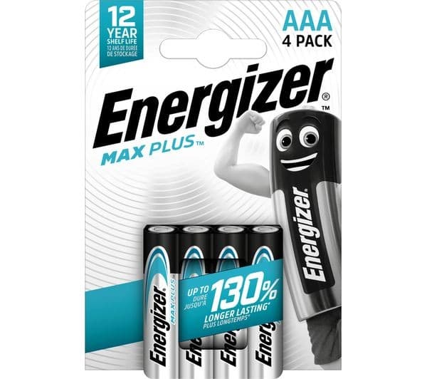 Energizer Max Plus Alkaline Batteries AAA (Pack of 4) - Image 1