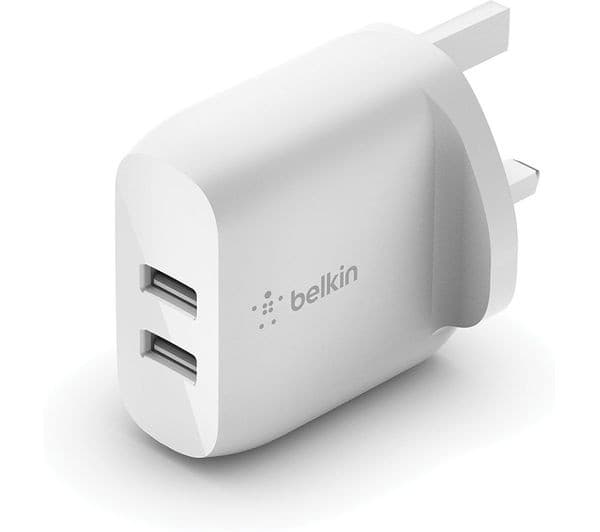 Belkin BoostCharge Dual USB-A Wall Charger 24W White - Image 1