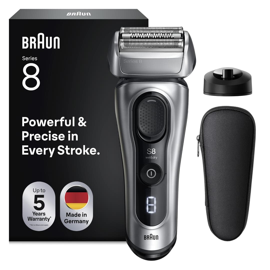 Braun Series 8 8617s Electric Foil Shaver - Silver - Image 1