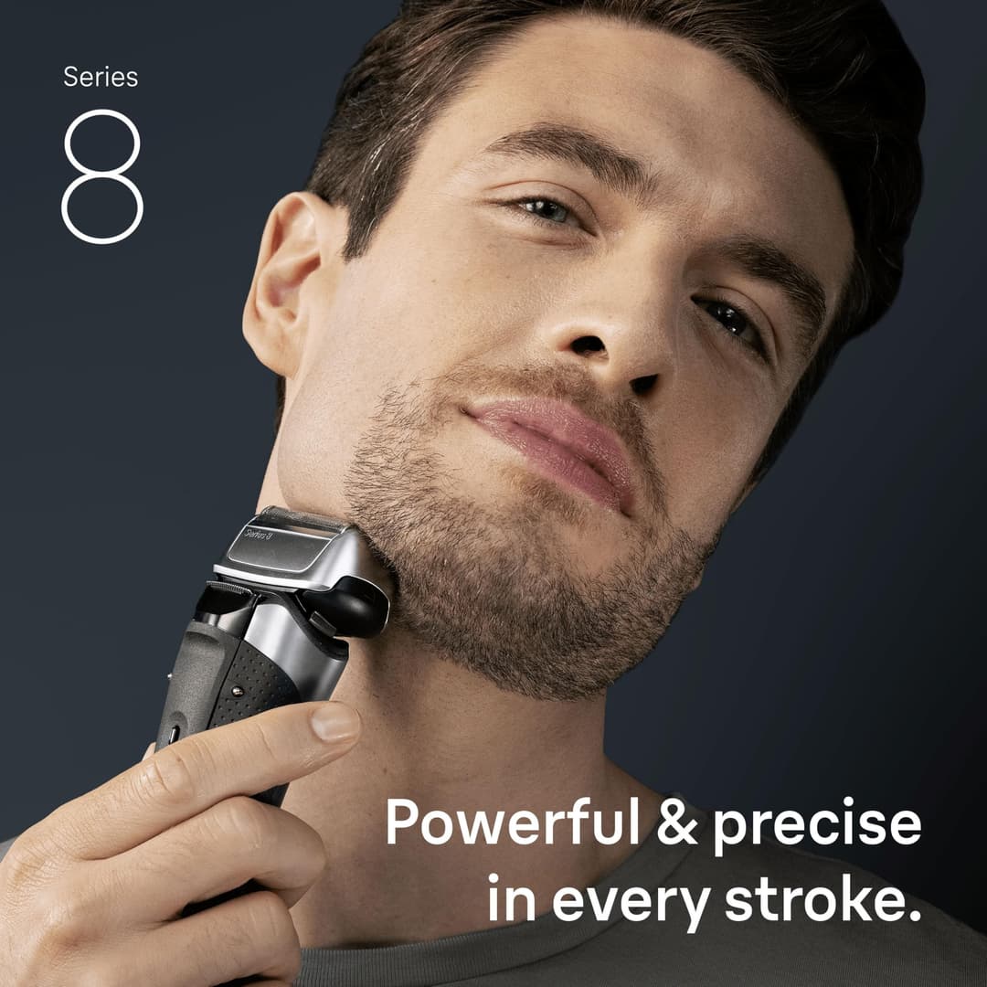 Braun Series 8 8617s Electric Foil Shaver - Silver - Image 2