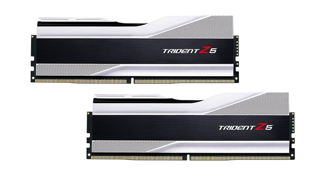 G.Skill Trident Z5 32GB (2 x 16GB) DDR5-6000 CL36 Desktop Memory Kit - Metallic Silver - Image 1
