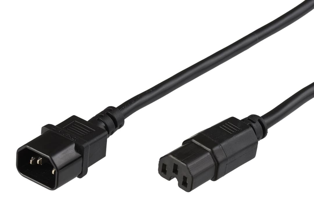 Microconnect Power Extension Cord C14 to C15 Jumper Cable Black - 0.5m - Image 1