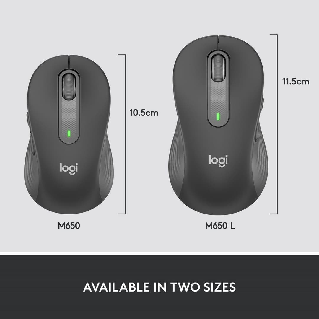 Logitech Signature M650 Wireless Mouse - Graphite - Image 10