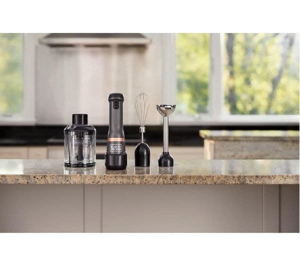 BLACK + DECKER 3-in-1 Kitchen Multi-Tool BCKM1013KG-GB Cordless Portable Hand Blender - Grey - Image 6