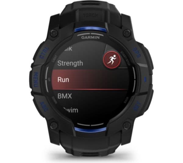 Garmin Instinct 3 AMOLED Smartwatch 50mm Black with Bolt Blue Band - Image 4