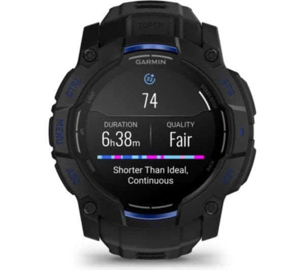 Garmin Instinct 3 AMOLED Smartwatch 50mm Black with Bolt Blue Band - Image 7