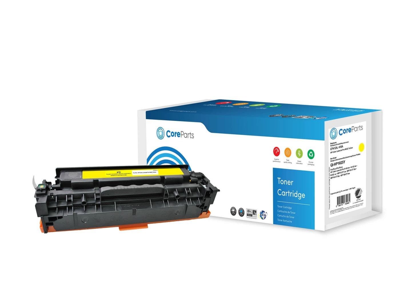 CoreParts Compatible Toner Cartridge for HP 410A (CF412A) - Yellow