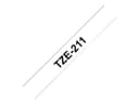 Brother TZe-211 Laminated Label Tape 6mm x 8m - Black on White thumbnail 1