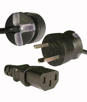 Mercodan SmarTplug Computer Power Cable 2m Black - Danish Type K Plug to IEC C13, H05VV-F 3G 0.75mm², 10A 250V
