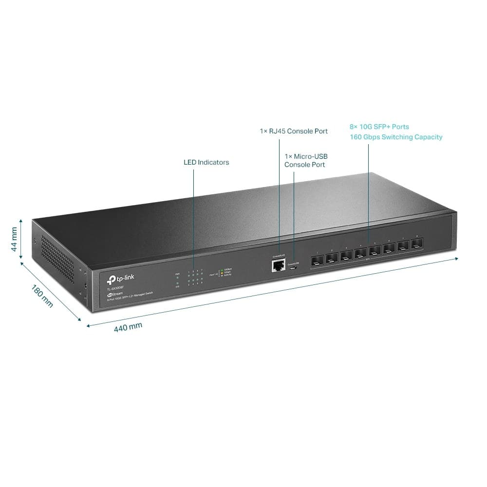 TP-Link JetStream 8-Port 10GE SFP+ L2+ Managed Switch - Image 4