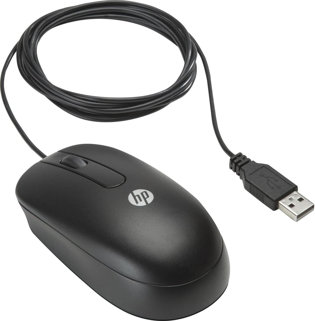 HP USB Optical Scroll Mouse, 800 DPI, Black (QY777AA) - Image 1