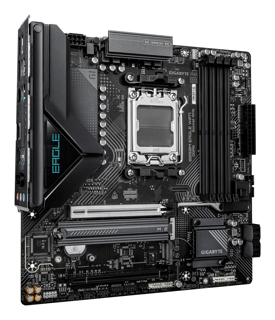 GIGABYTE B850M EAGLE AMD B850 Socket AM5 mATX Motherboard - DDR5, PCIe 5.0 M.2, 2.5GbE LAN, USB 3.2 Gen 2 - Wi-Fi 7 - Black - Image 3
