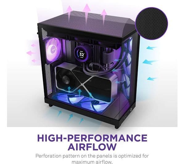 NZXT H6 FLOW RGB ATX Mid-Tower Case Black - Image 6