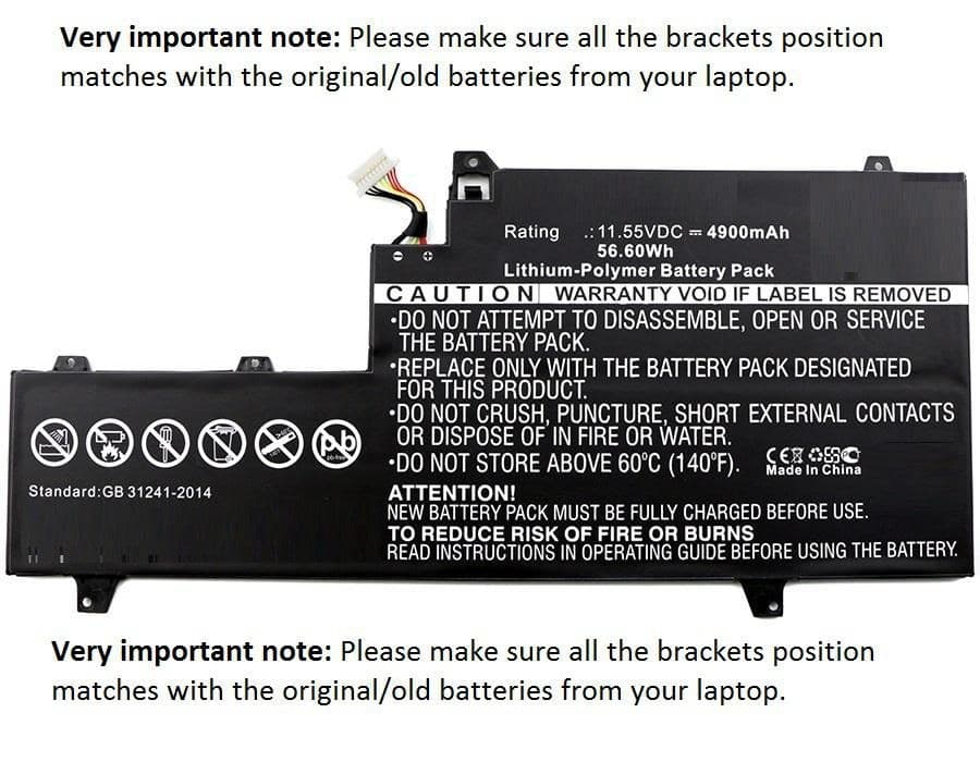 CoreParts MBXHP-BA0141 Replacement Laptop Battery for HP EliteBook x360 1030 G2 (OM03XL), 11.55V 4900mAh 57Wh, Black
