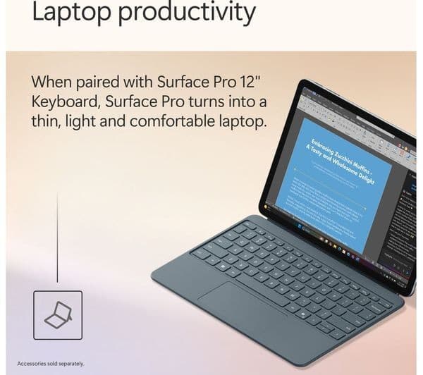 Microsoft Surface Pro 12" Copilot+ PC Snapdragon X Plus 16GB 512GB - Ocean (Device only) - Image 9