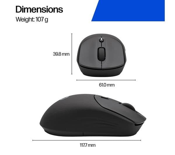 HP 400 Quiet Wireless Optical Mouse (Bluetooth & 2.4 GHz) - Black - Image 9