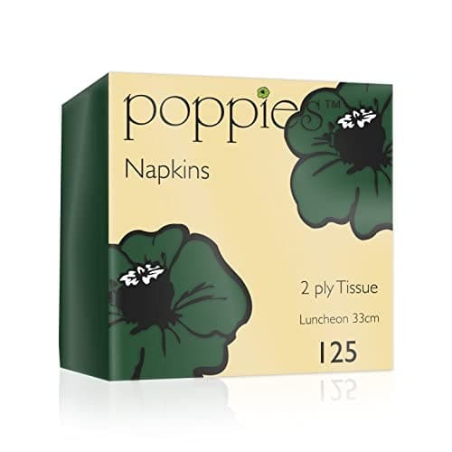 Poppies Forest Green Napkins 33cm 2ply - Pack of 125 | Disposable Party Napkins, Paper Napkins, Dinner Napkins Luncheon - Image 2