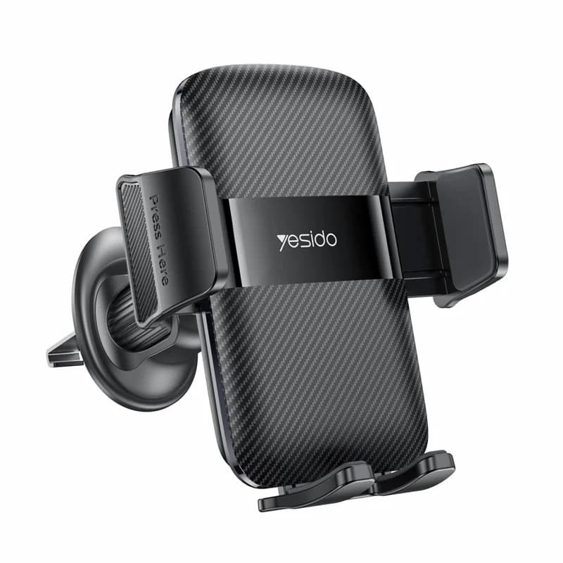 YESIDO C251 Air Vent Car Phone Holder for 4.8-7.2 Inch Phones, 360-Degree Rotation - Black - Image 1