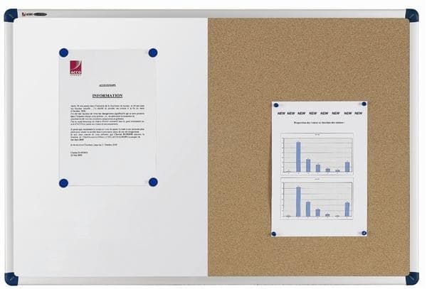 Nobo Classic Combi Blue Felt/Steel Noticeboard 1200x900mm - Image 1