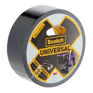 3M Scotch Universal Duct Tape 48 mm x 50 m Black (Pack of 6)