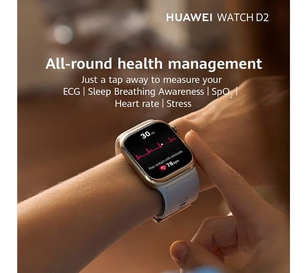 HUAWEI WATCH D2 Blood Pressure Monitoring Smart Watch - Black - Image 3