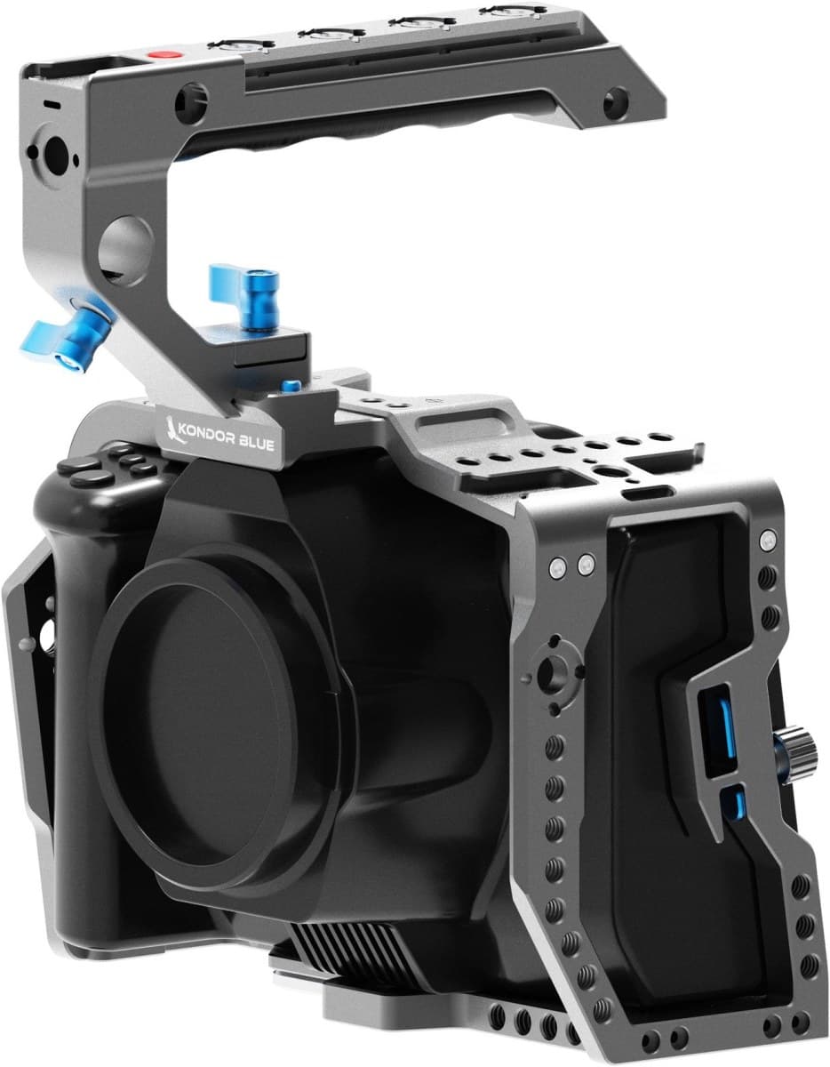 Kondor Blue KB-BMPCC6KP Cage with Top Handle for Blackmagic Pocket Cinema Camera 6K Pro - Space Grey - Image 1