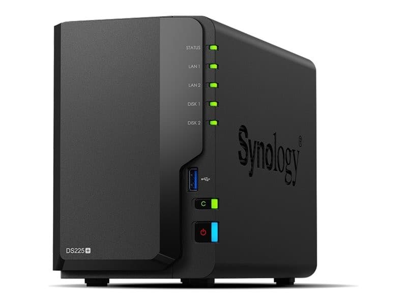 Synology DiskStation DS225+ 2-Bay NAS Server 2GB RAM (Diskless)