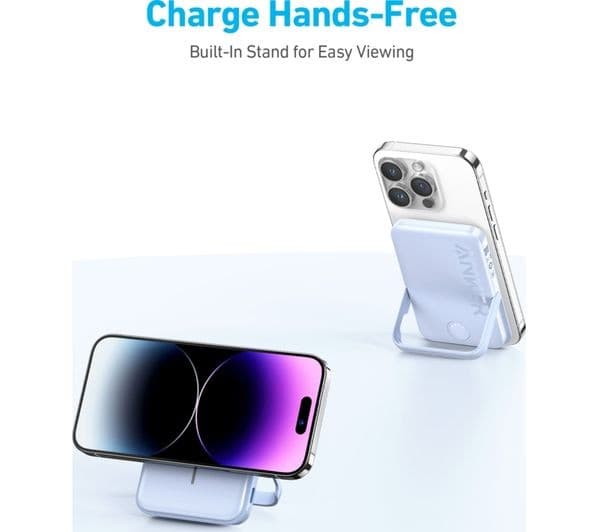 Anker 322 MagGo A1618G11 5000mAh 7.5W Magnetic Wireless Power Bank with Foldable Stand Black - Image 8