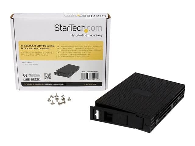 StarTech.com 2.5in SATA/SAS SSD/HDD to 3.5in SATA Hard Drive Converter - Storage bay adapter - 3.5" to 2.5" - black - 25SATSAS35 - storage bay adapter - Image 4