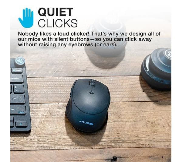 JLab Go Charge Wireless Optical Mouse - Bluetooth & 2.4 GHz - Black - Image 10