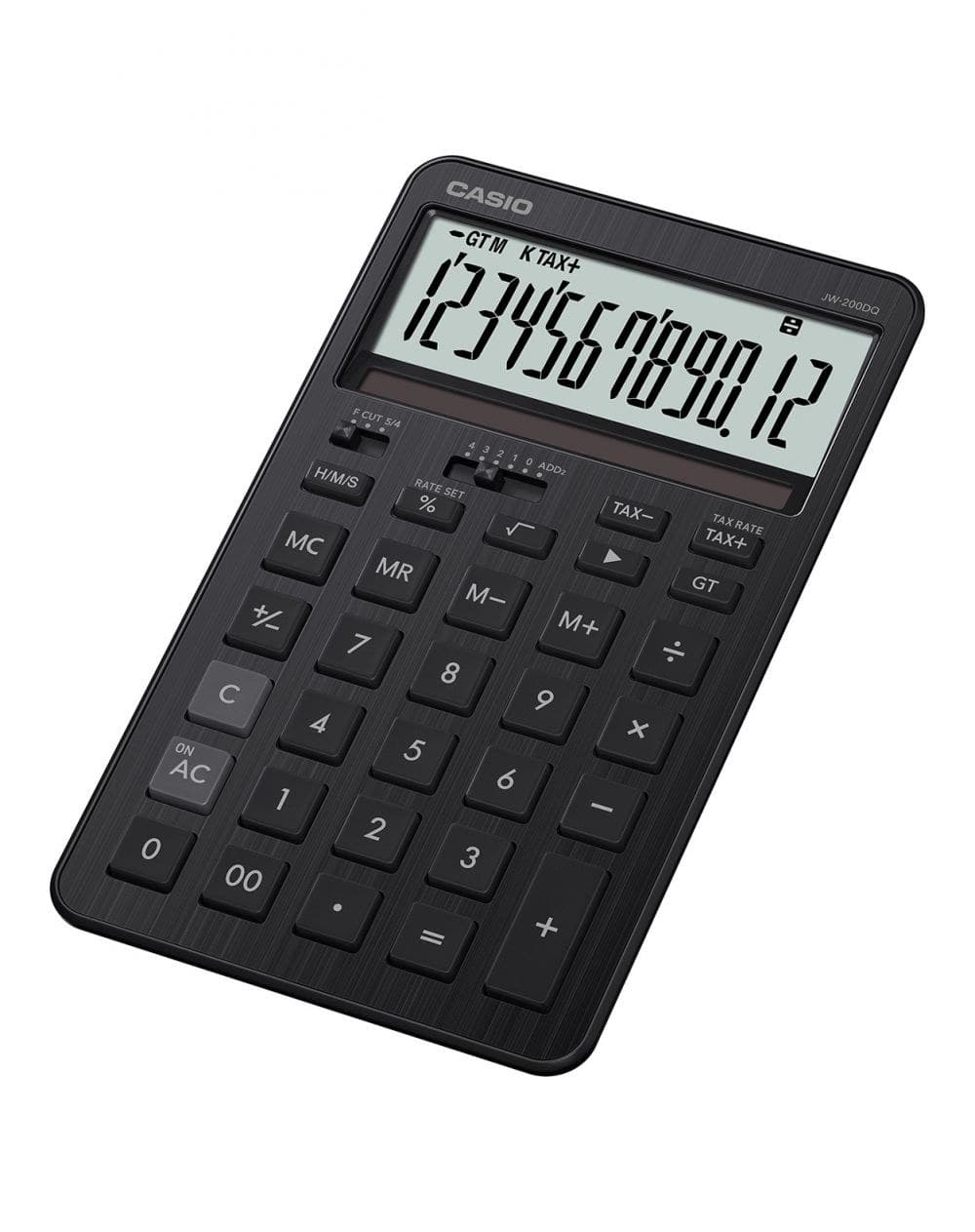 Casio JW-200DQ 12-Digit Medium Desk Calculator Black - Image 1
