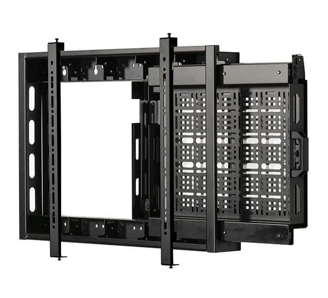 B-Tech BT7883/B Flat Screen Wall Mount with Slide-Out AV Storage Tray, 46-75", VESA 600 x 400, 70 kg, Black - Image 1