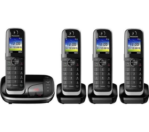 PANASONIC KX-TGJ324EB Cordless Phone with Answering Machine - Quad Handsets