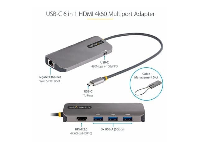 StarTech 127B-USBC-MULTIPORT Docking Station Space Grey - Image 8